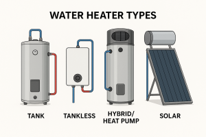 types of water heaters - complete diagram